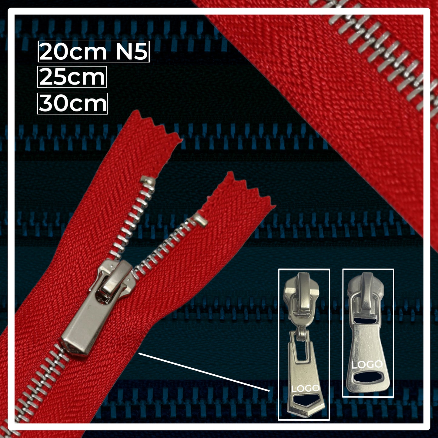 Metal zippers N5 (N5) (closed)