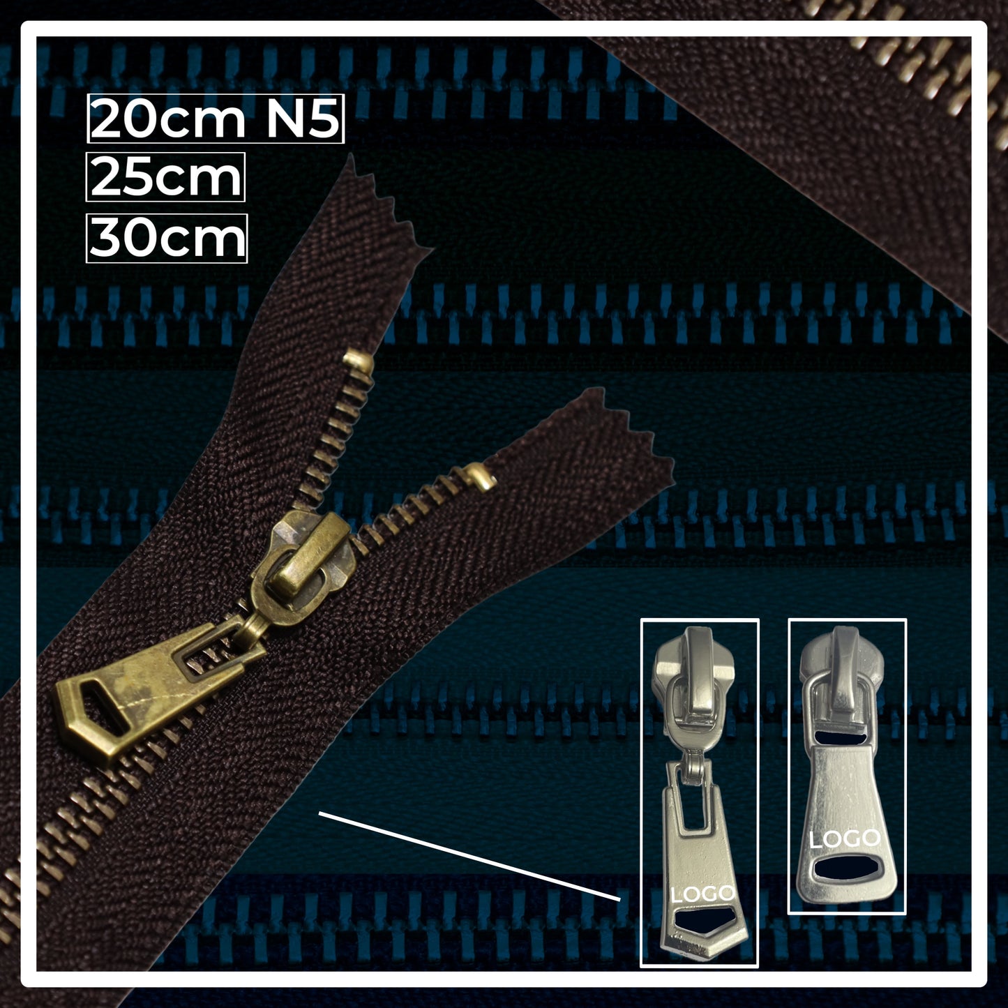 Metal zippers N5 (N5) (closed)