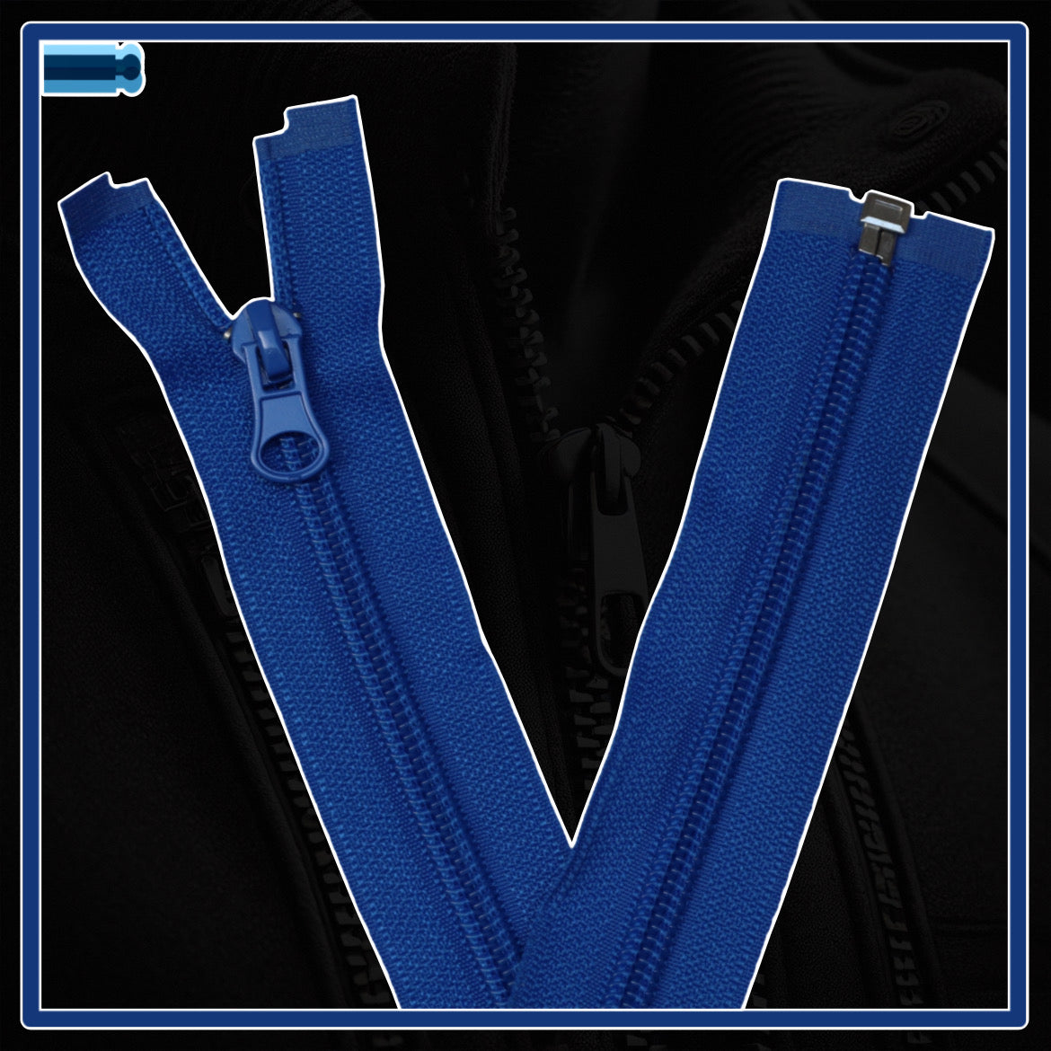 Nylon zippers for jackets and clothing (5 cm to 75 cm)