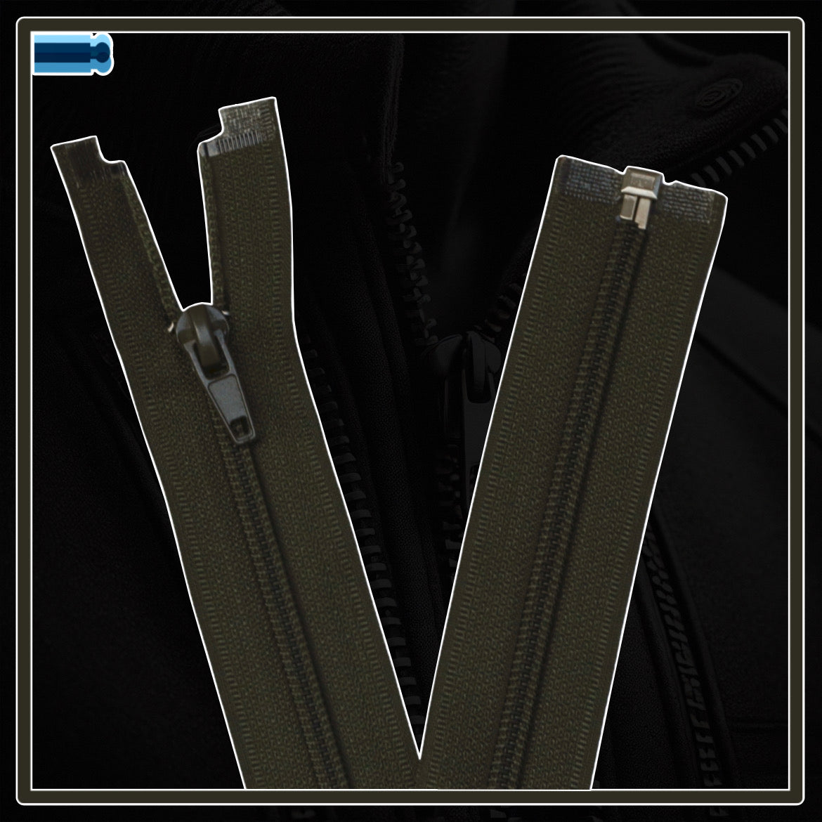 Nylon zippers for jackets and clothing (5 cm to 75 cm)