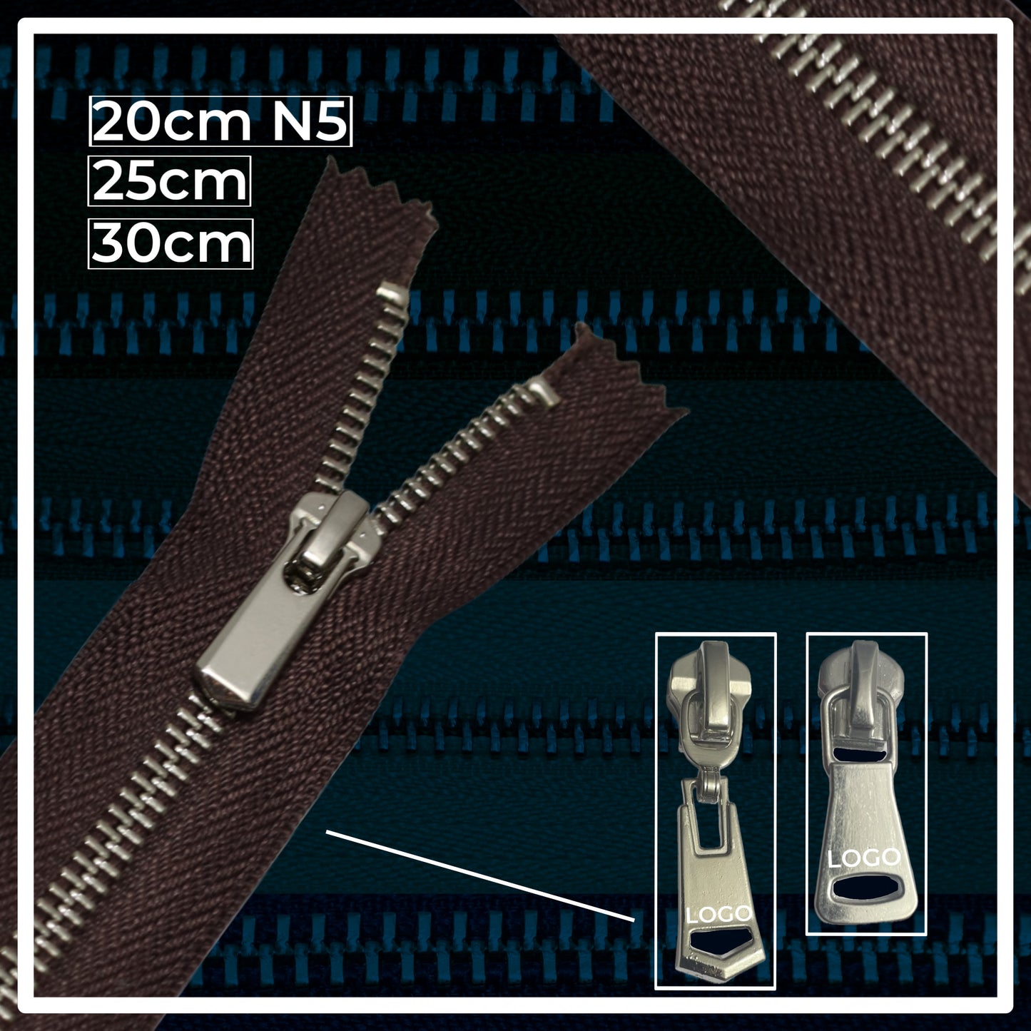 Metal zippers N5 (N5) (closed)