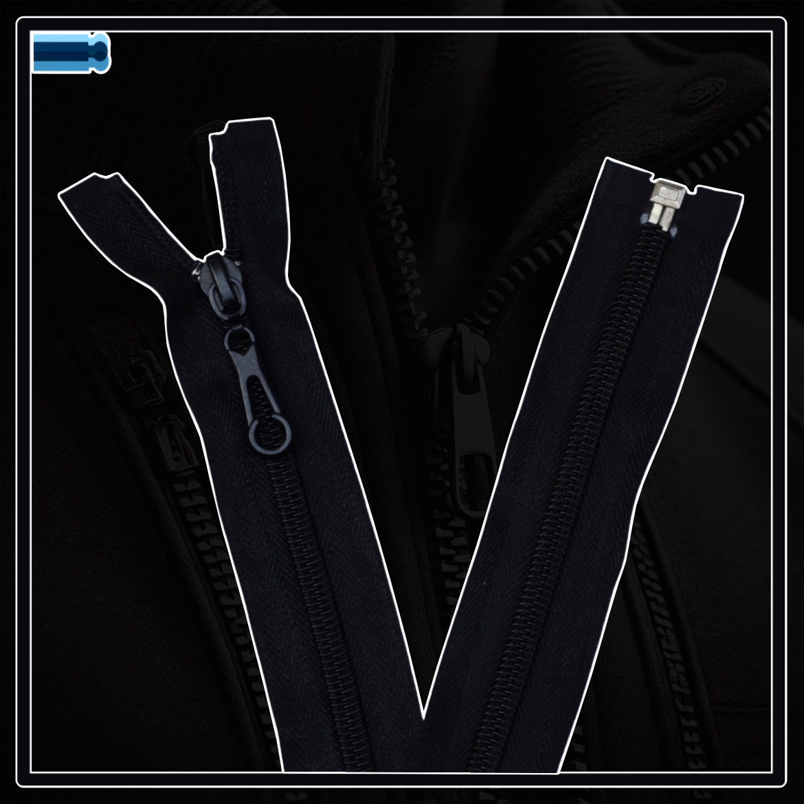 Nylon zippers for jackets and clothing (5 cm to 75 cm)