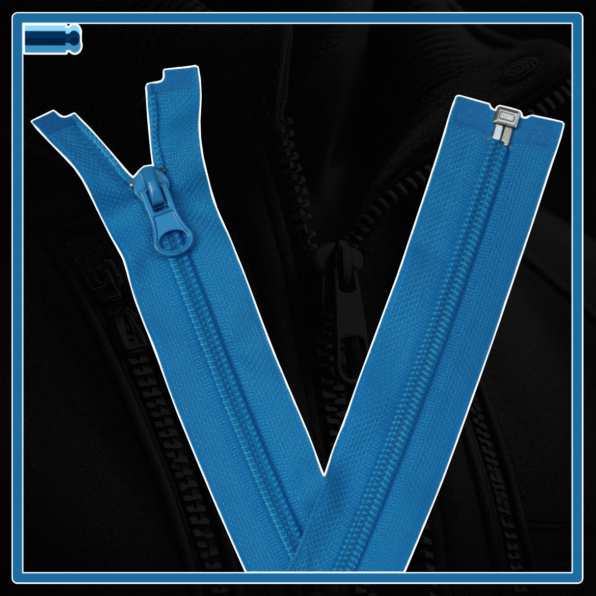 Nylon zippers for jackets and clothing (5 cm to 75 cm)