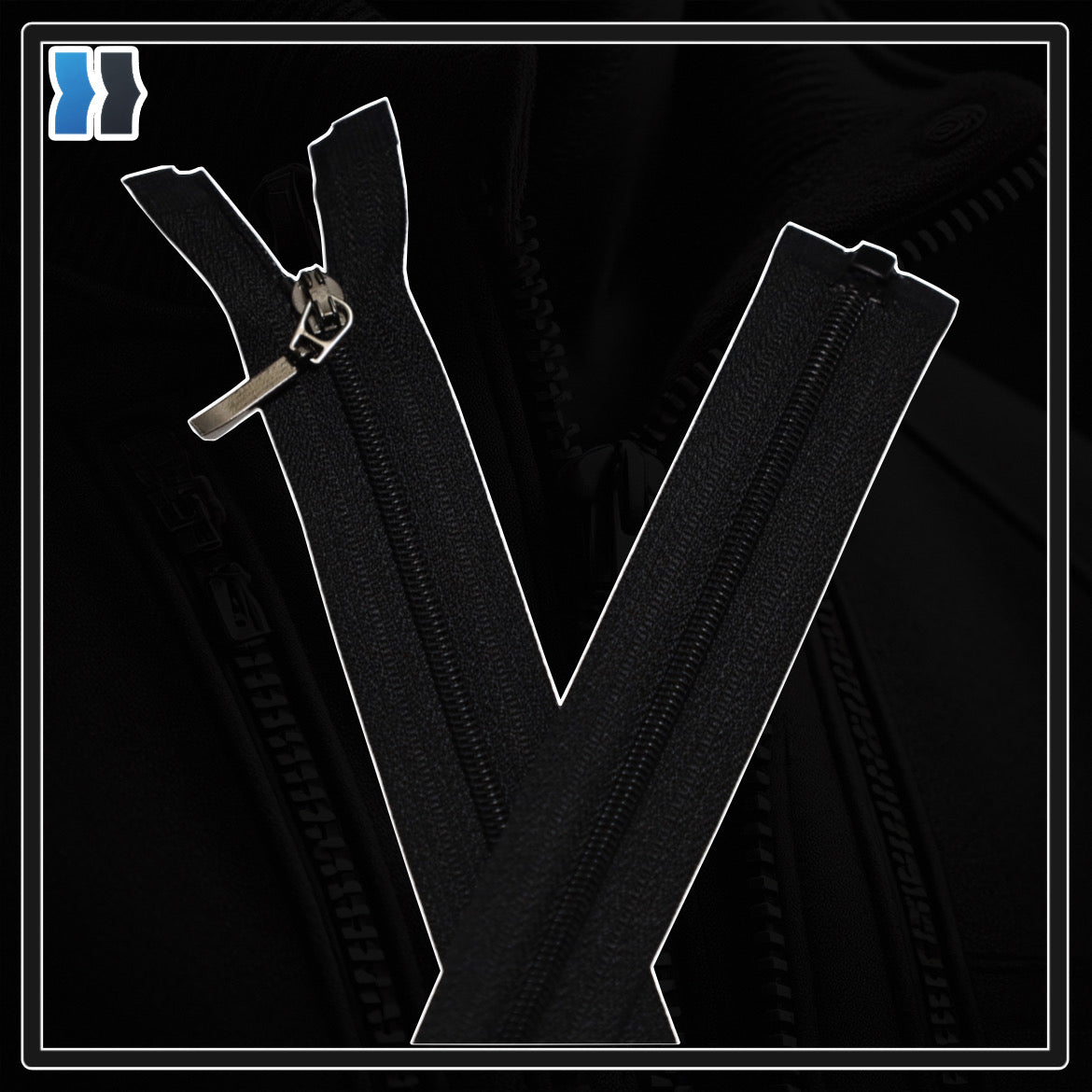 Nylon zippers for jackets and clothing (5 cm to 75 cm)