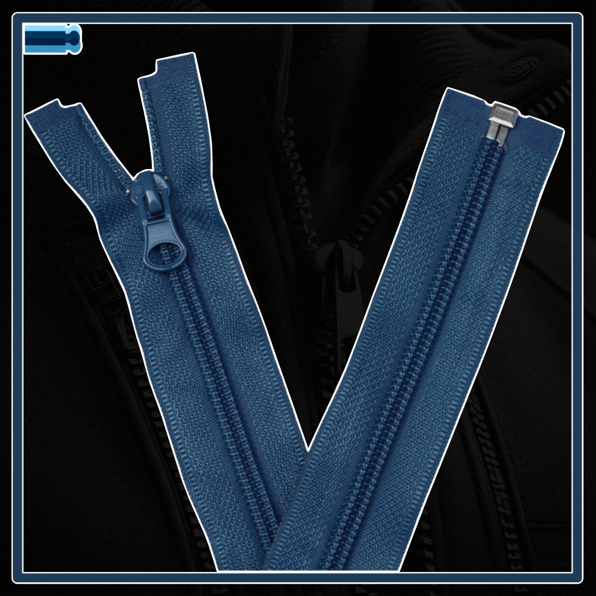 Nylon zippers for jackets and clothing (5 cm to 75 cm)