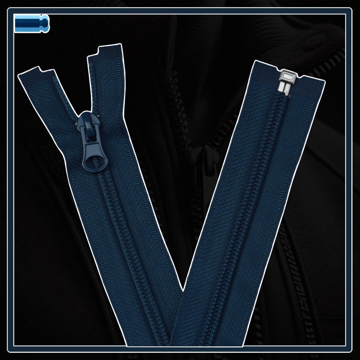 Nylon zippers for jackets and clothing (5 cm to 75 cm)