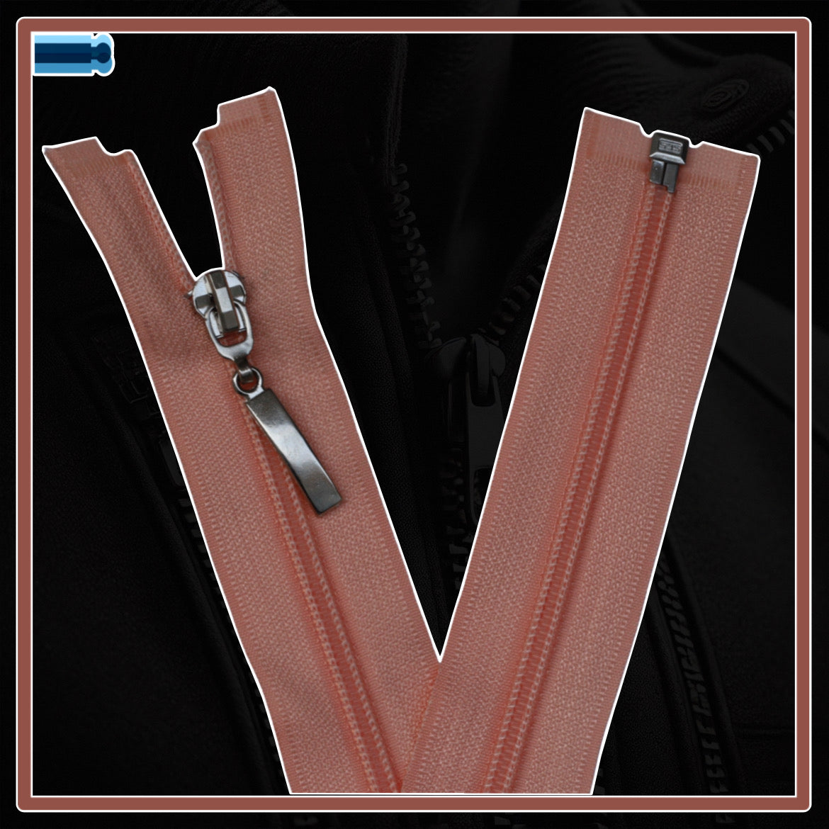 Nylon zippers for jackets and clothing (5 cm to 75 cm)