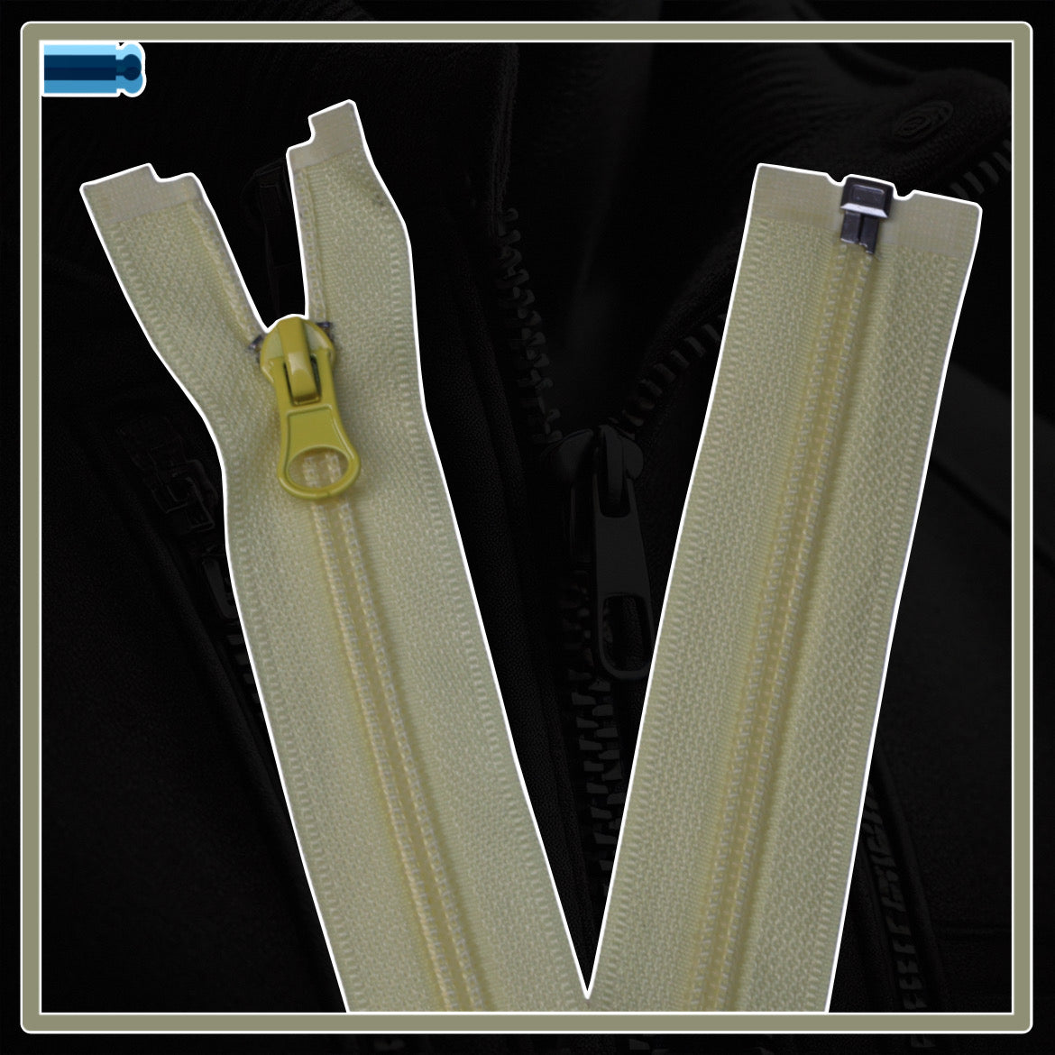 Nylon zippers for jackets and clothing (5 cm to 75 cm)