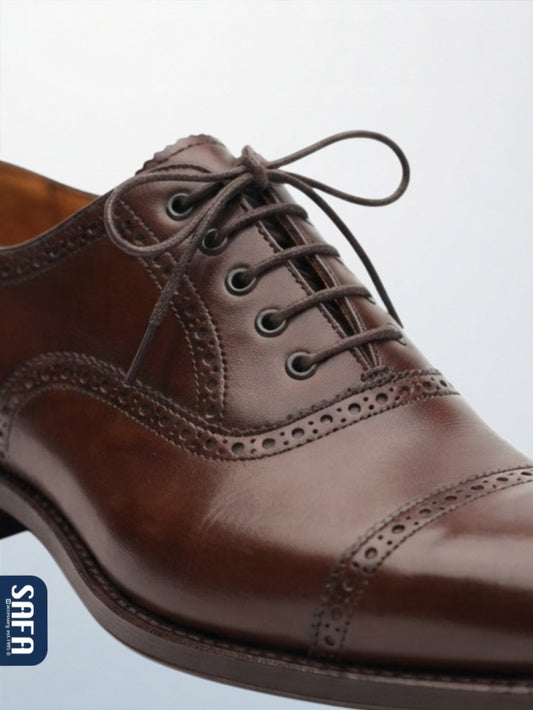 Waxed round shoelaces