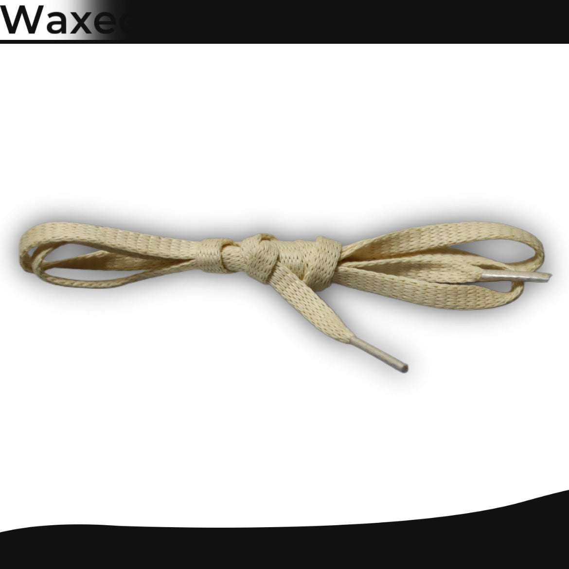 Waxed flat shoelaces